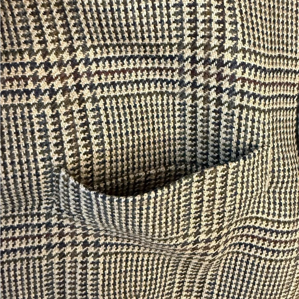 Oscar de la Renta Blazer Mens 44R Brown Houndstooth Sport Coat Tweed Jacket‎ VTG